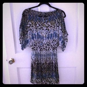 Peek-a-boo shoulder dress